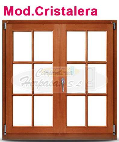 Ventana de Madera Cristalera estilo Ingles